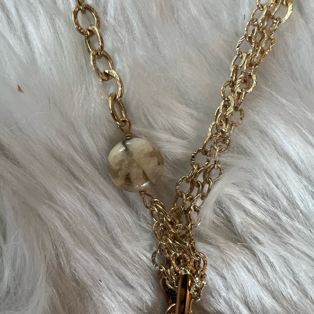Barse Thailand gold tone and multi color stone necklace. - Picture 4 of 7